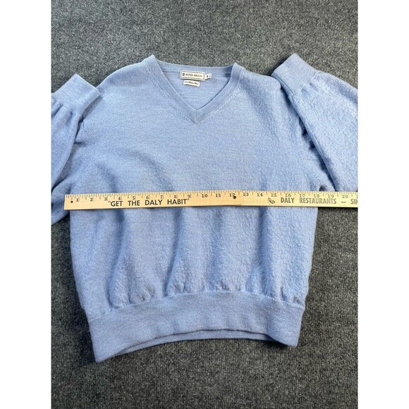 Peter Millar Sweater Womens XL Blue Merino Wool V-Neck Pinehurst Resort Golf - Picture 8 of 15